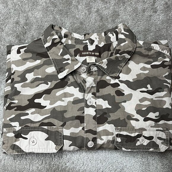Society Of One Mens Military pattern Casual Button-Up‎ Shirt 3XLT 100% Cotton - Picture 8 of 9